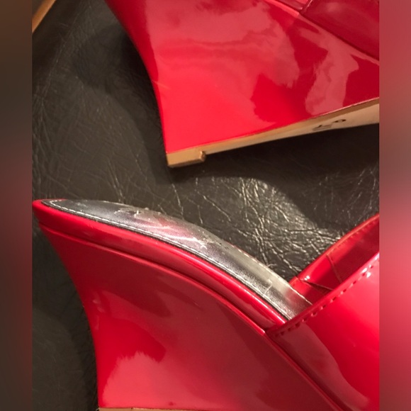 Marc Fisher Patent Wedge Sandals SZ 7.5 - Picture 7 of 9